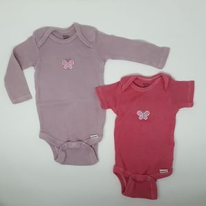 Gerber | Two Butterfly Onesies Hand Dyed